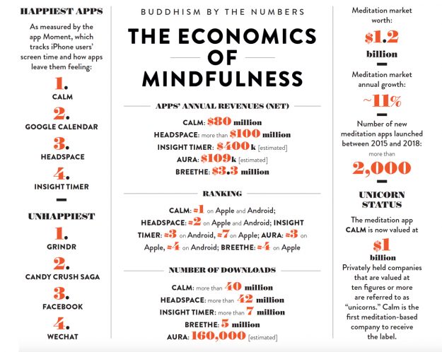 Meditation app profits infographic