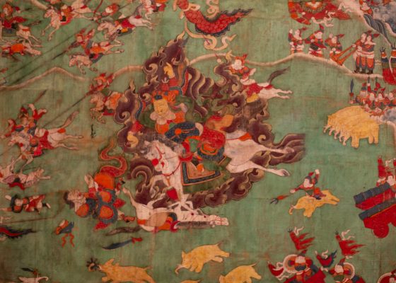 How to stay calm. Detail from the 19th-century Mongolian painting "Kingdom of Shambhala and the Final Battle"