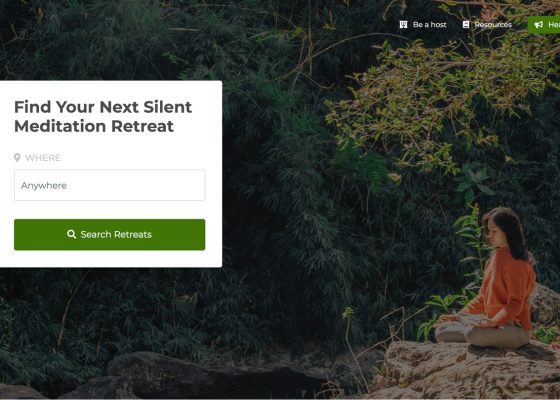 silent meditation retreats search tool