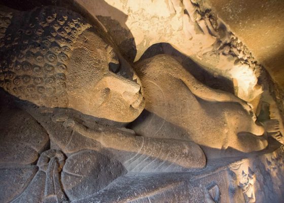 Reclining Buddha at the Ajanta Caves | bedtime meditation for kids