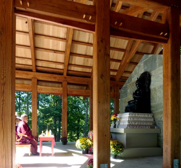 Shamar Rinpoche in pavillion