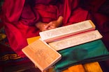 a photo of a Buddhist meditating