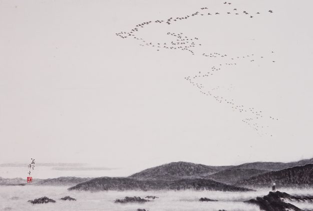 iwasaki tsuneo migrating birds painting