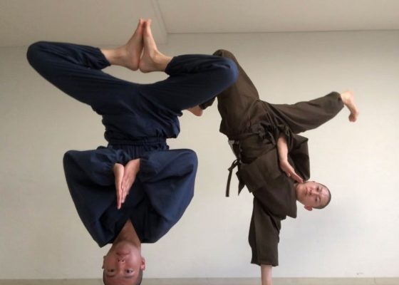 breakdancing monks