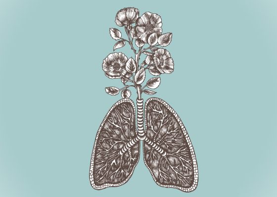 sati meaning | illustration of lungs with flowers growing