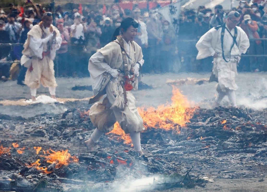 Buddhist Monks Brave Smoldering Coals for Hiwatari Matsuri, Japan’s Fire Walking Festival