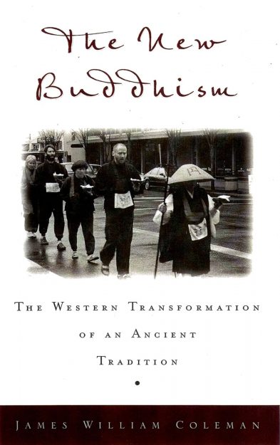 book cover for the new buddhism by James William Coleman with japanese buddhists on alms rounds