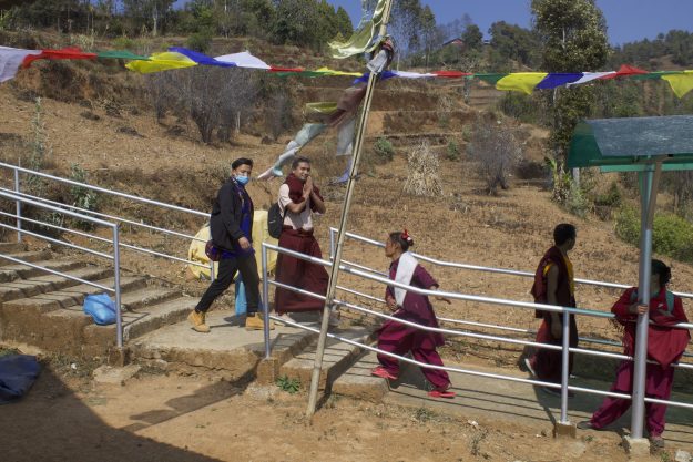 Buddhist devotees visiting the Yarinag cave in Yangbel, Timal