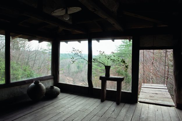 an outbuilding designed for viewing the moon and lends itself to contemplation and meditation