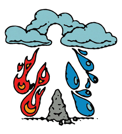 the five skandhas, illustration by Mike Haddad