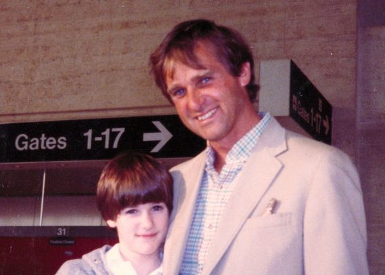 Father and son at airpot