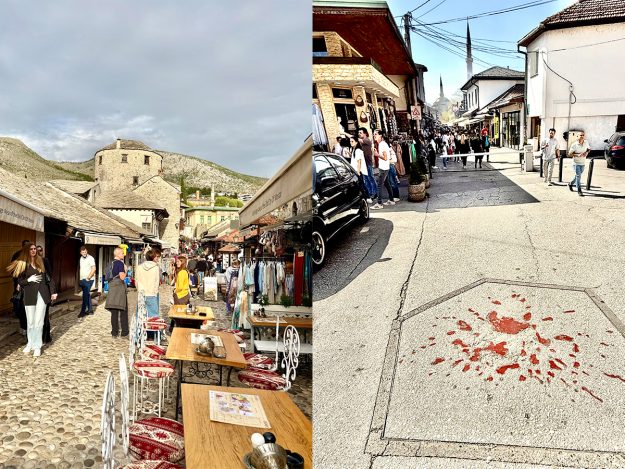 Downtown Sarajevo, Bosnia and Herzegovina; a Sarajevo Rose