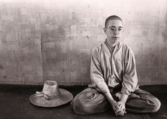 Martine Batchelor as a nun in Korea